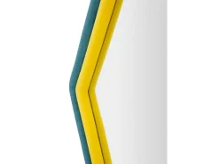 Espelho Balla, Espelho, Artigo de decoração de parede, Decoração com espelho, 75x4 h80 cm, Azul e Amarelo