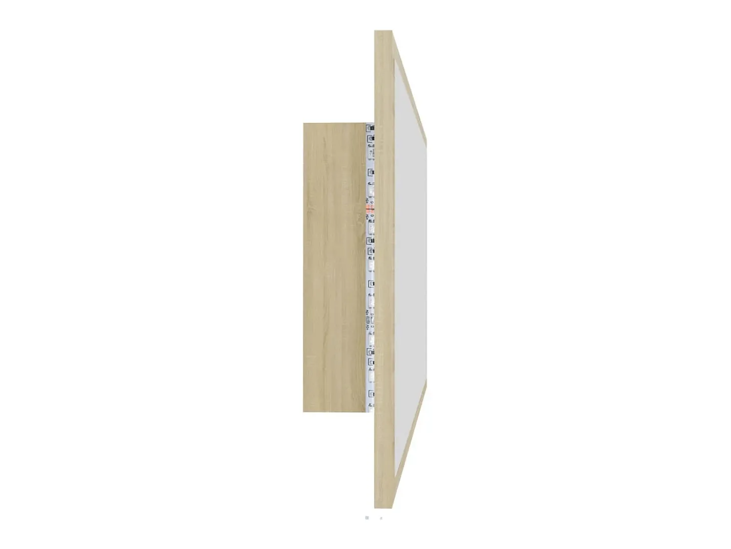 Espelho casa banho c/ LED 90x8,5x37 cm acrílico carvalho sonoma
