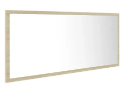 Espelho casa banho c/ LED 100x8,5x37cm acrílico carvalho sonoma