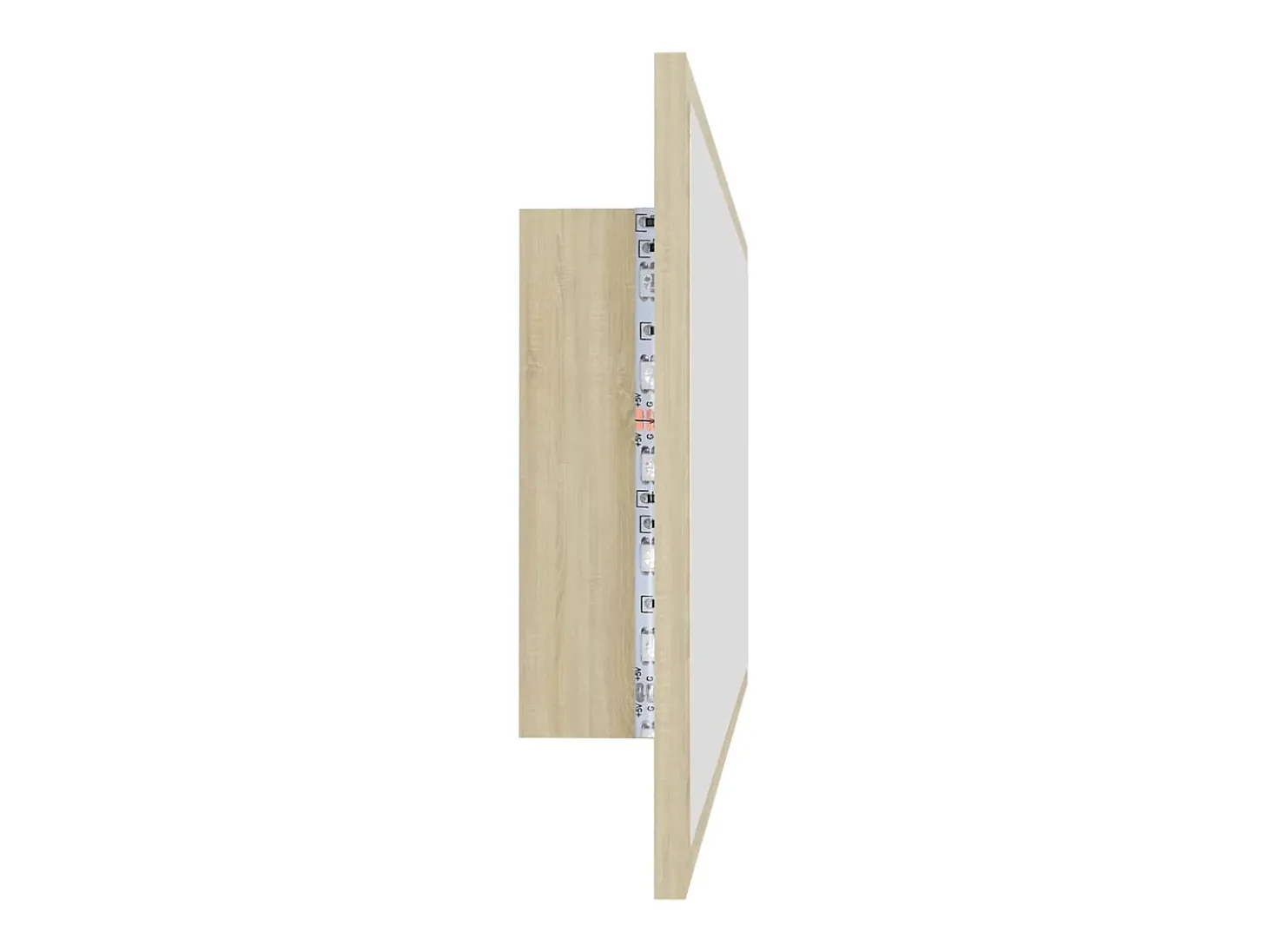 Espelho casa banho c/ LED 100x8,5x37cm acrílico carvalho sonoma