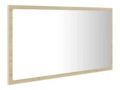 Espelho casa banho c/ LED 80x8,5x37 cm acrílico carvalho sonoma