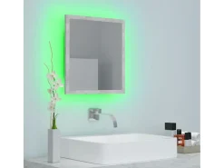 Espelho casa de banho c/ LED 40x8,5x37cm acrílico cinza cimento