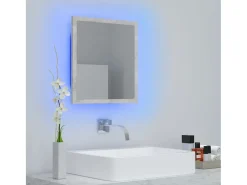 Espelho casa de banho c/ LED 40x8,5x37cm acrílico cinza cimento
