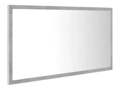 Espelho casa de banho c/ LED 80x8,5x37cm acrílico cinza cimento