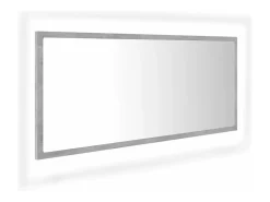 Espelho casa de banho c/LED 100x8,5x37cm acrílico cinza cimento