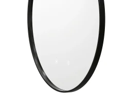 Espelho casa de banho luminoso redondo anti vapor de água com contorno preto D60 cm PEONIA