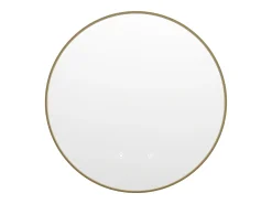 Espelho casa de banho luminoso redondo anti vapor de água contorno dourado d60 cm - PEONIA