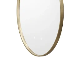 Espelho casa de banho luminoso redondo anti vapor de água contorno dourado d60 cm - PEONIA