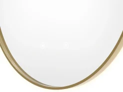 Espelho casa de banho luminoso redondo anti vapor de água contorno dourado d60 cm - PEONIA