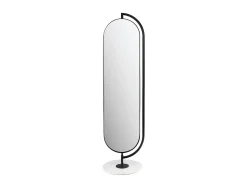 Espelho com pé e espaços de arrumação, cabides em metal C44 x A169 cm preto TOMONO