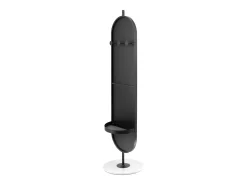 Espelho com pé e espaços de arrumação, cabides em metal C44 x A169 cm preto TOMONO