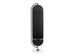 Espelho com pé e espaços de arrumação, cabides em metal C44 x A169 cm preto TOMONO
