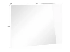Espelho Dabadal, Espelho de banheiro, 100% Fabricado na Itália, 80x2h60 cm, Branco brilhante