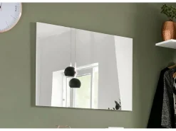 Espelho Dabadal, Espelho de banheiro, 100% Fabricado na Itália, 80x2h60 cm, Branco brilhante