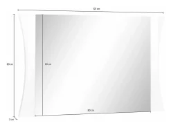 Espelho Dcassat, Espelho de banheiro, 100% Fabricado na Itália, 110x2h60 cm, Branco brilhante