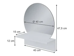 Espelho de banheiro branco 40x15x47.5 elyra