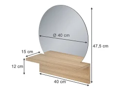 Espelho de banheiro carvalho goldkraft 40x15x47.5 elyra