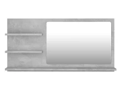 Espelho de banheiro com 3 prateleiras 90 x 10,5 x 45 cm aglomerado cinza 02_0006947