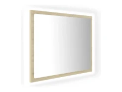 Espelho de banheiro com LED 60 x 8,5 x 37 cm acrílico cor carvalho 02_0006962