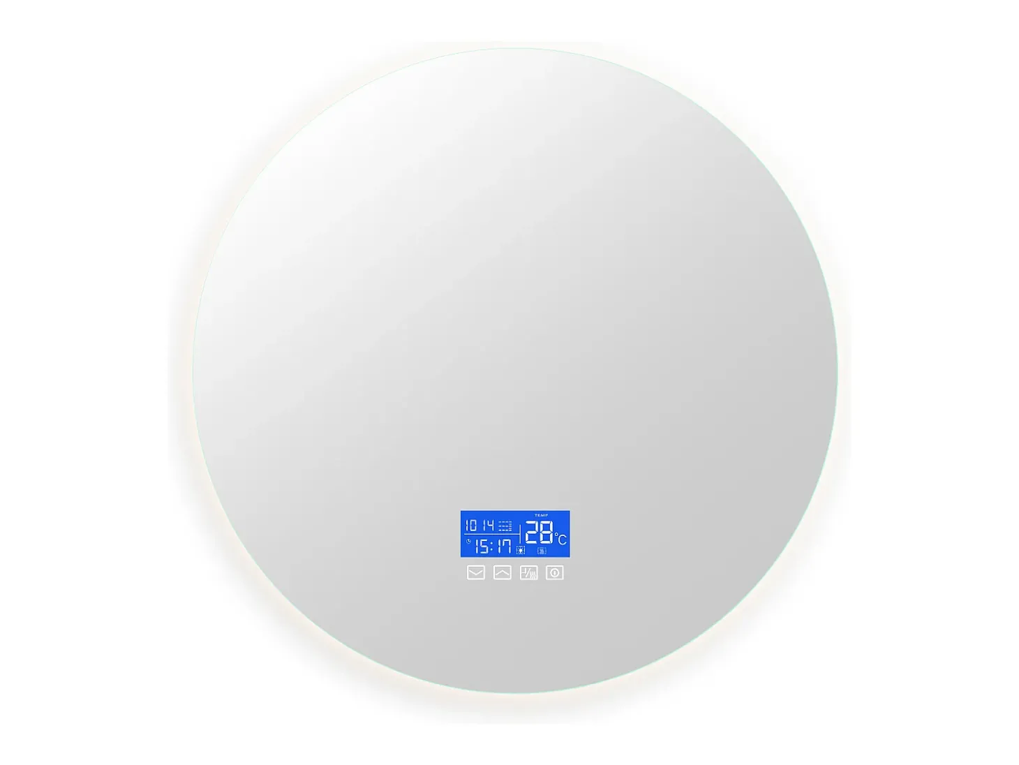 Espelho de banheiro com visor de temperatura, função antiembaçante, ajuste de brilho, D100CM