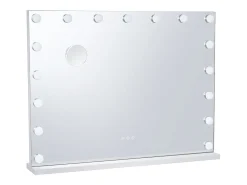 Espelho de Banheiro Estilo Hollywood SucceBuy, Luminoso Lâmpadas LED Variáveis, 3 Modos de Iluminação de Cor, 797x597 mm, USB, Tipo C