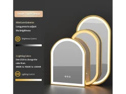 Espelho de banheiro LED 80x50cm espelho de parede oval antiembaçante 3 cores ajustáveis ​​80x50x4cm
