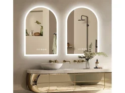 Espelho de banheiro LED 60x90cm espelho com bluetooth tricolor antiembaçante 90x60cm