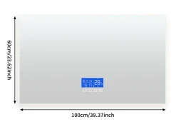 Espelho de banheiro LED 100x60 cm - Iluminação, Toque, Antiembaçante, Relógio, Temperatura, Regulável