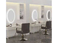 Espelho de banheiro oval LED antiembaçante com iluminação de 3 cores ajustáveis ​​60x80cm