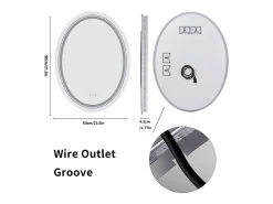 Espelho de banheiro oval LED 60x80cm com iluminação antiembaçante espelho de parede 60x80cm