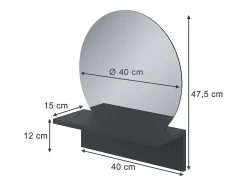 Espelho de banheiro preto 40x15x47.5 elyra