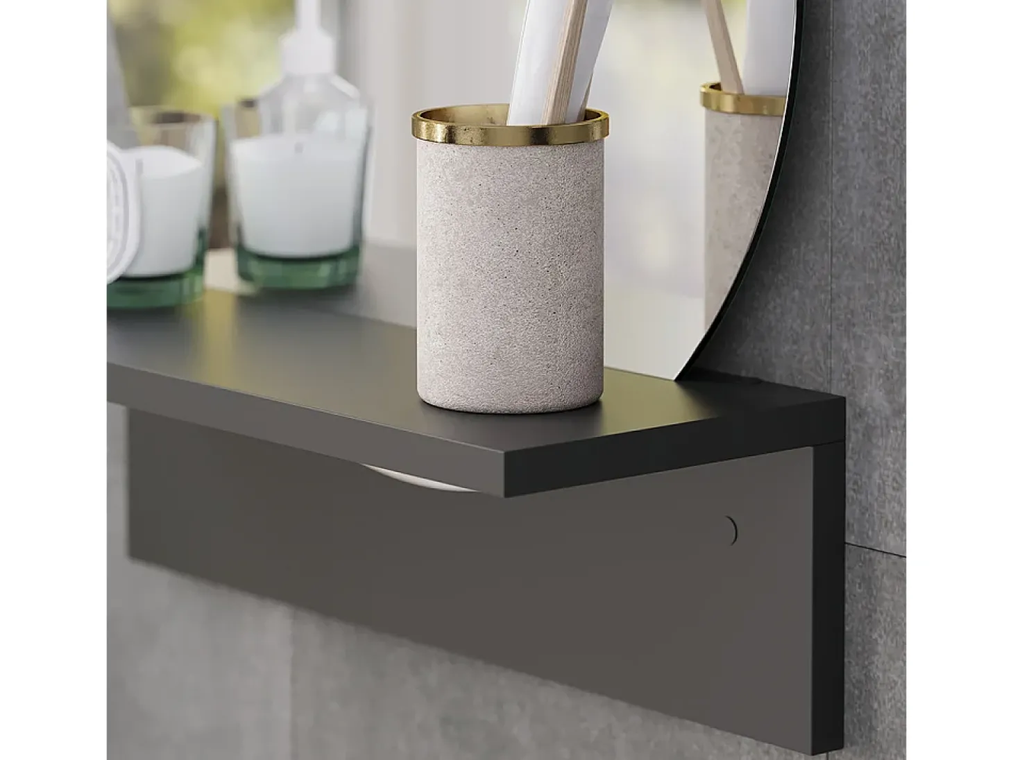Espelho de banheiro preto 40x15x47.5 elyra