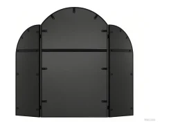 Espelho de barbeiro tríptico em metal dourado - L. 85 x H. 70.5 cm, Preto, QIANA