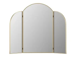 Espelho de barbeiro tríptico em metal dourado C85 x A70,5 cm dourado - QIANA