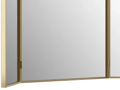 Espelho de barbeiro tríptico em metal dourado C85 x A70,5 cm dourado - QIANA