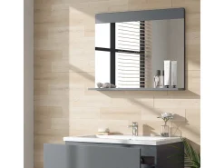 Espelho de casa de banho cinza 80.1x12x62 izan