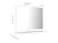 Espelho de casa de banho 40x10,5x37 cm derivados madeira branco