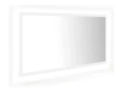 Espelho de casa de banho com LED 90x8,5x37 cm acrílico branco