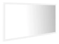 Espelho de casa de banho com LED 90x8,5x37 cm acrílico branco
