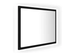 Espelho de casa de banho com LED 60x8,5x37 cm acrílico preto