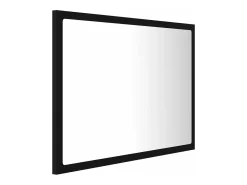 Espelho de casa de banho com LED 60x8,5x37 cm acrílico preto