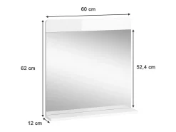 Espelho de casa de banho branco 60x12x62 izan