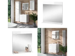 Espelho de casa de banho branco 60x12x62 izan