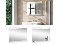 Espelho de casa de banho branco 80.1x12x62 izan
