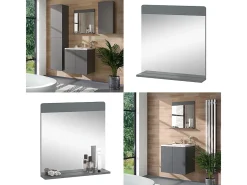 Espelho de casa de banho cinza 60x12x62 izan