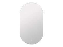 Espelho de casa de banho oval com iluminação e função antiembaciamento com botão táctil - 50x90 cm - ASARILA