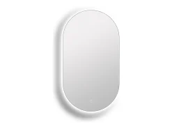 Espelho de casa de banho oval com iluminação e função antiembaciamento com botão táctil - 50x90 cm - ASARILA
