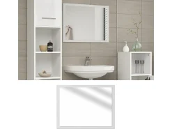 Espelho de casa de banho branco alto brilho/branco 45x2x60 kiko