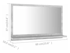 Espelho de casa de banho 60x10,5x37 cm contrapl. cinza cimento