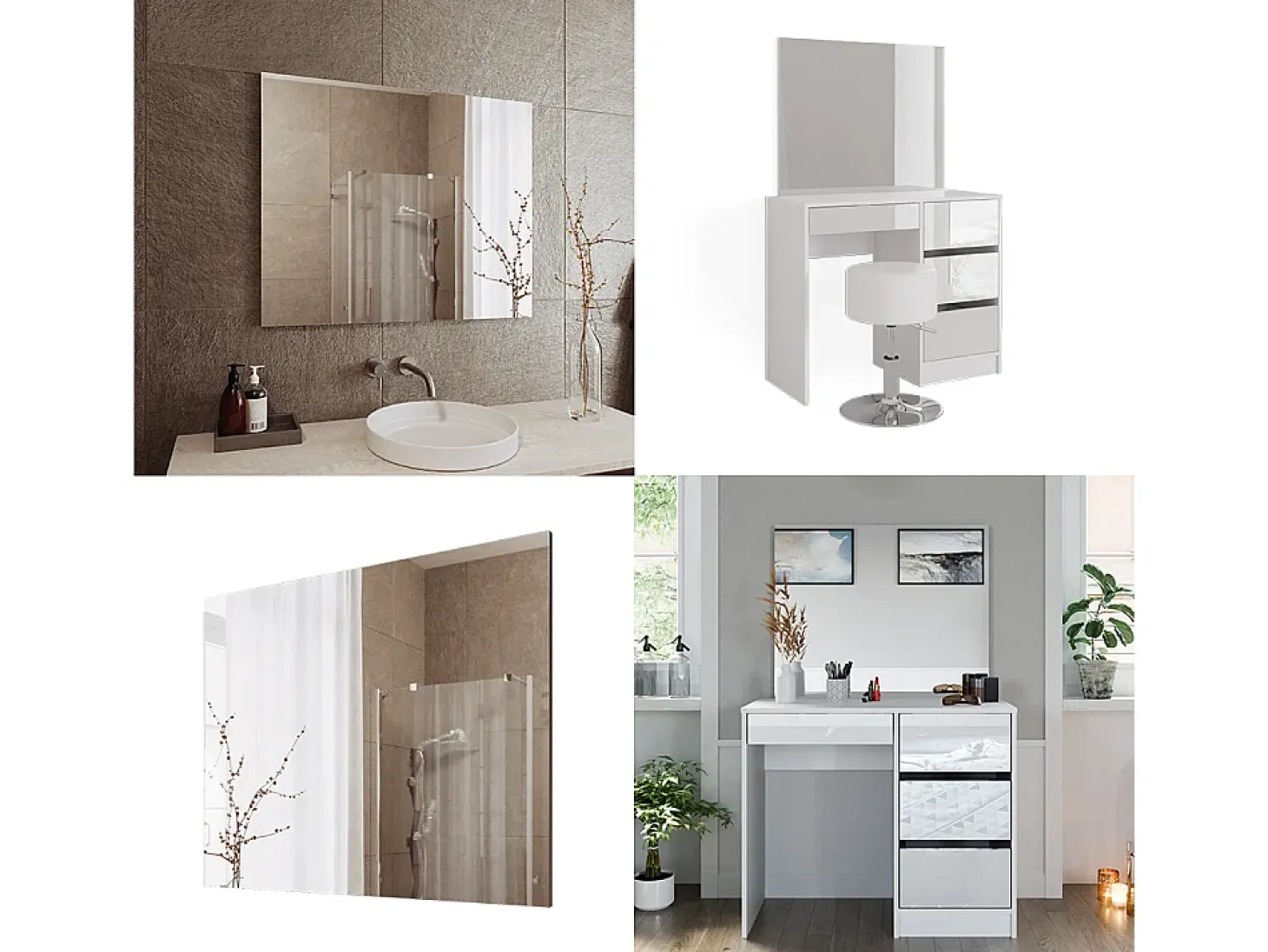 Espelho de casa de banho branco 2x80x65 viola